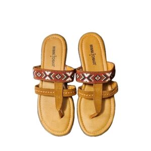 Minnetonka Women's Brown Leather Sandals